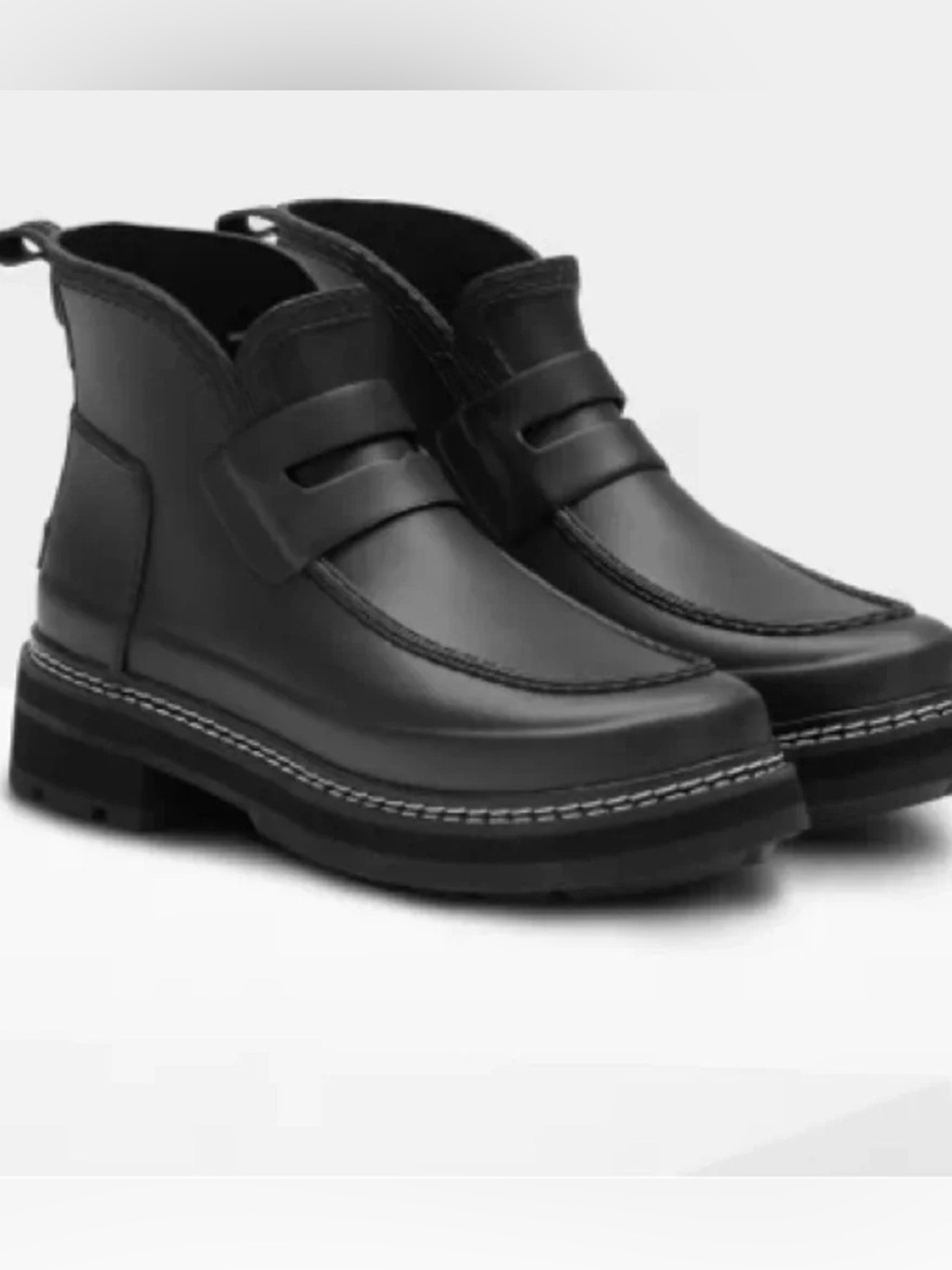 Hunter refined Stitch detail loafer boot USA 8 black